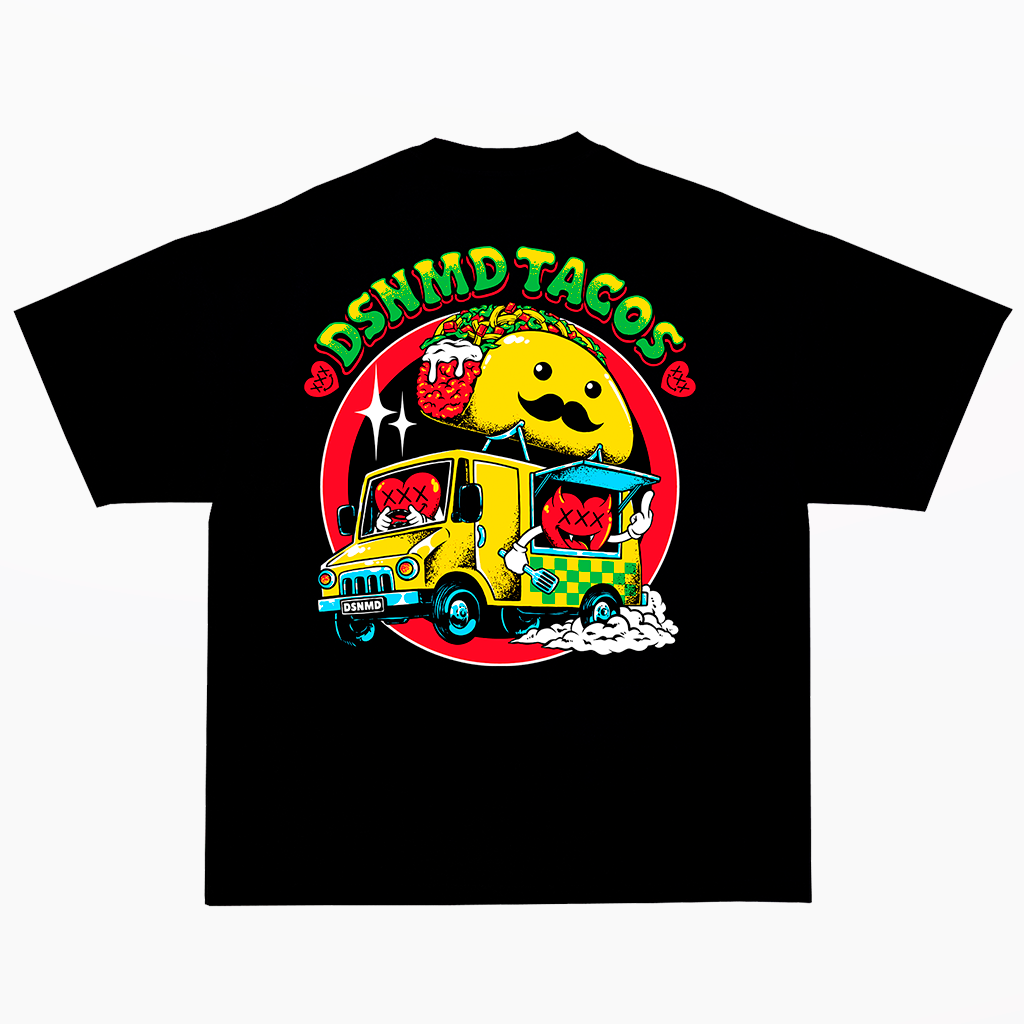 camiseta camión amarillo repartidor de comida 